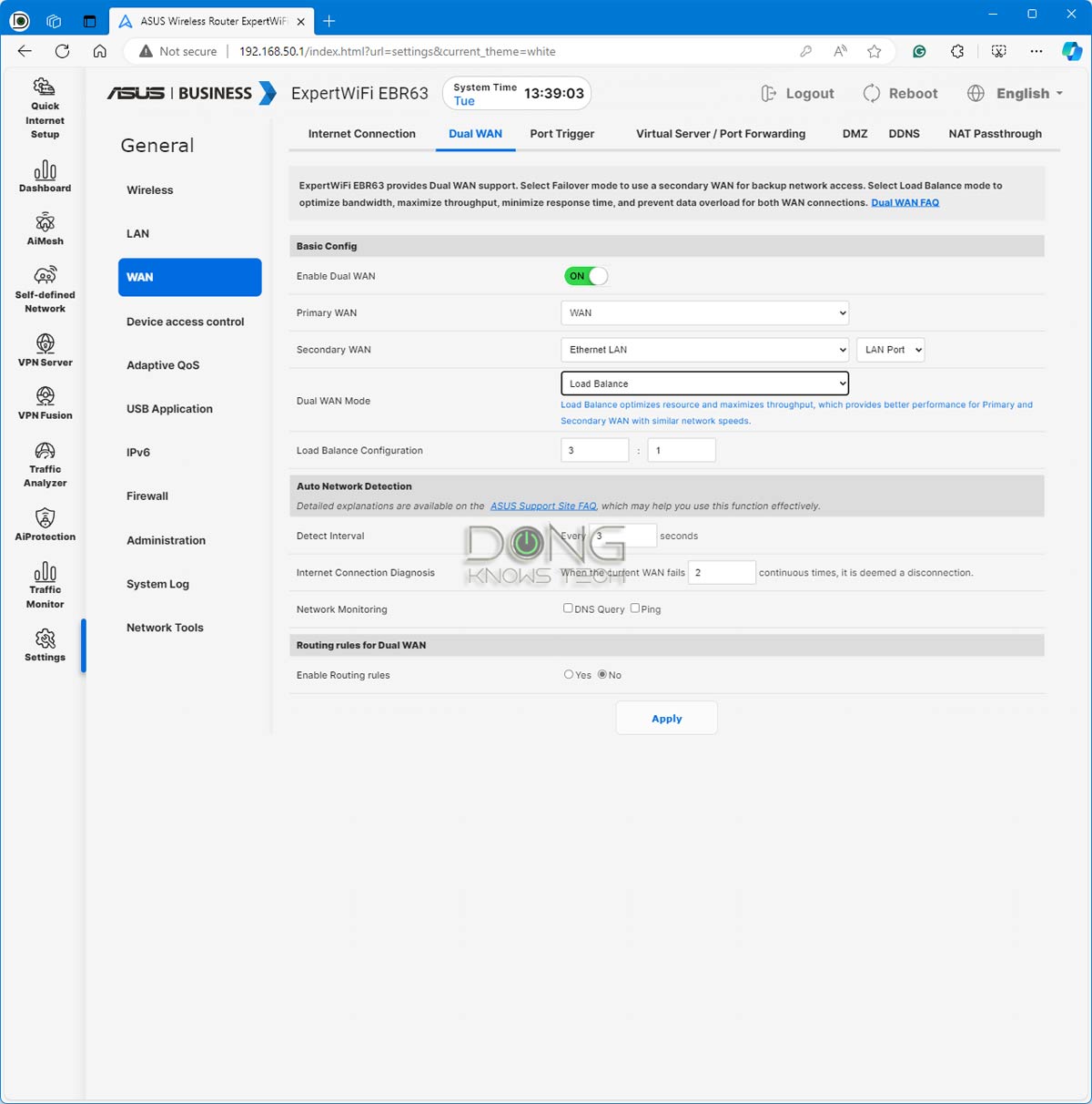 Asus ExpertWiFi Overview (vs. ZenWifi): A New Mesh-Ready SOHO Hardware Series 13 Asus ExpertWiFi EBR63 Dual WAN