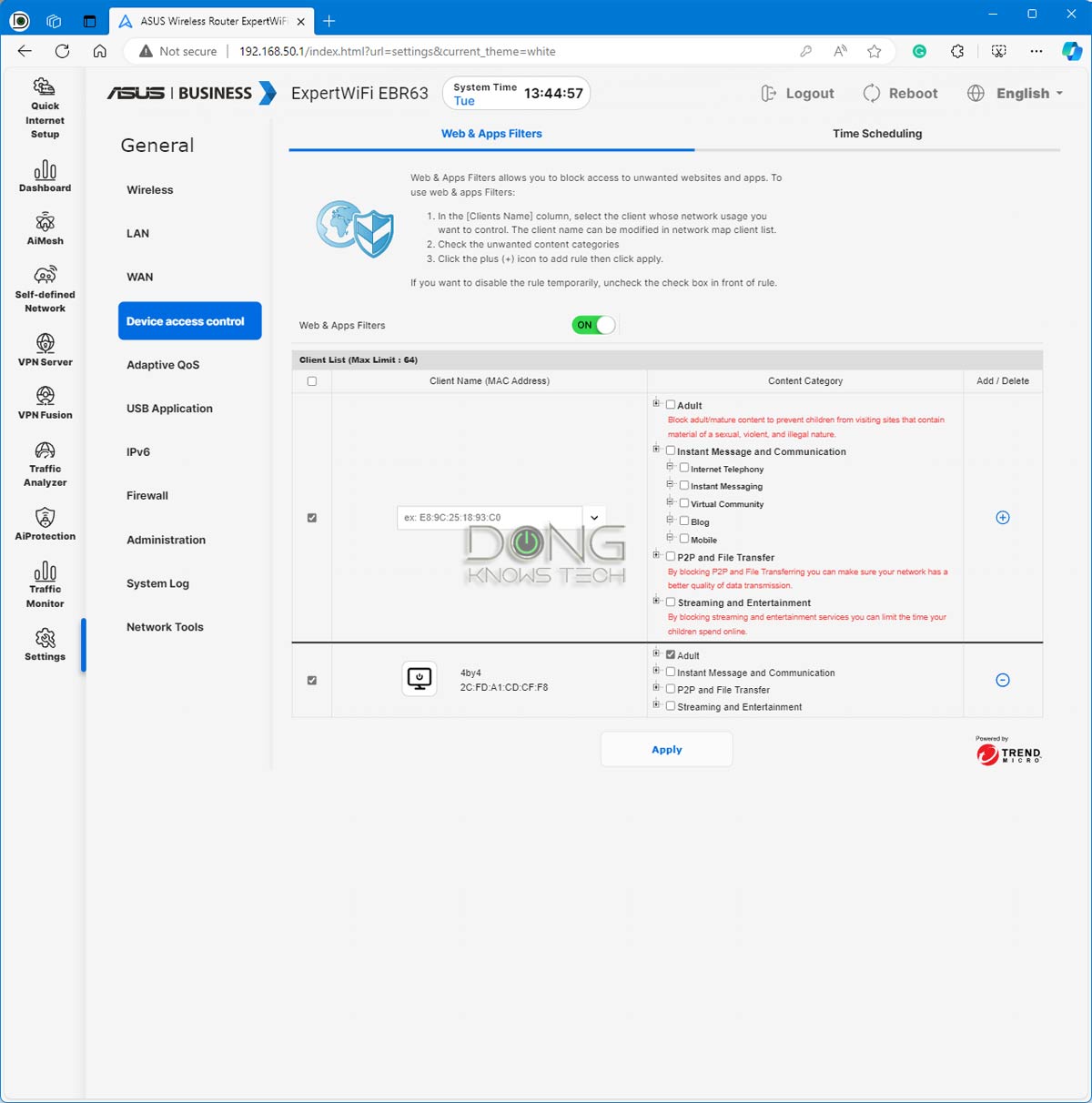 Asus ExpertWiFi Overview (vs. ZenWifi): A New Mesh-Ready SOHO Hardware Series 15 Asus ExpertWiFi EBR63 Parental Control