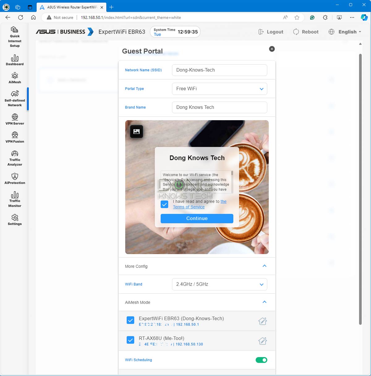 Asus ExpertWiFi Overview (vs. ZenWifi): A New Mesh-Ready SOHO Hardware Series 4 ASUS ExpertWiFi EBR63 Web User Interface Guest Portal