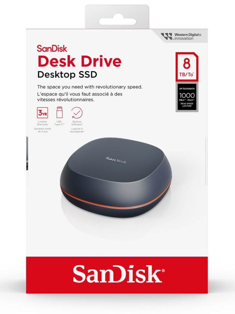 SanDisk Desk Drive 8TB retail package