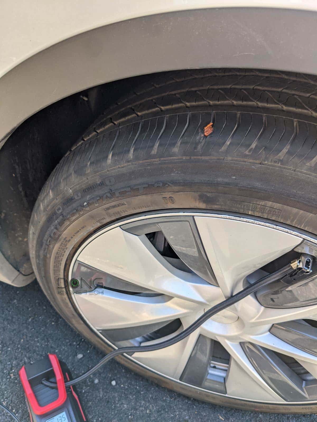 Handling a Tesla: Tires, Rims, Performance, and Those Pesky Curb Rashes 12 Tesla Model Y Curb Rash when plugged