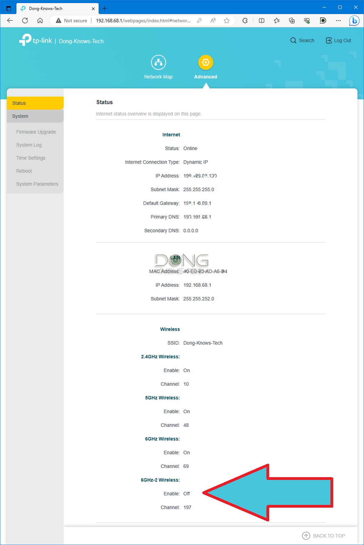TP-Link Deco BE95 BE33000 Mesh Review (vs. Deco BE85): More on Paper, Less in Reality 14 TP-Link Deco BE95 Web Interface 6GHz 2 disabled