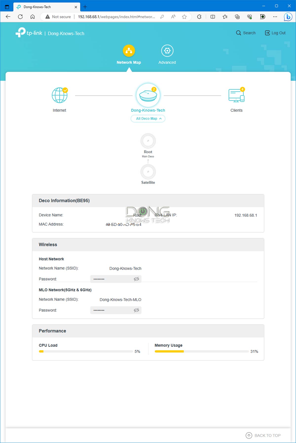 TP-Link Deco BE95 BE33000 Mesh Review (vs. Deco BE85): More on Paper, Less in Reality 13 TP-Link Deco BE95 Web Interface Network Map All Clients