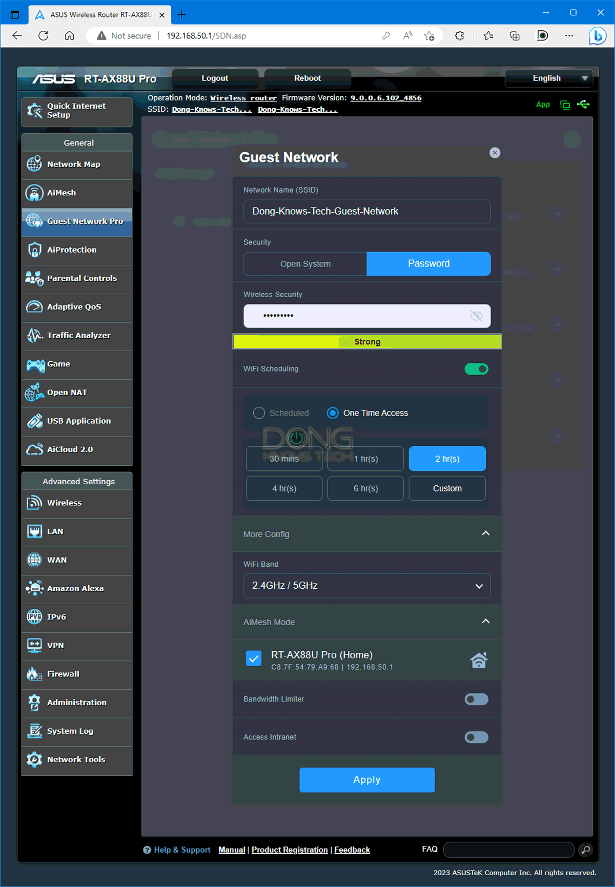 Asus RT-AX88U Pro Wi-Fi 6 Router Review (vs. RT-AX88U): Saving the Best for Last 13 Asus RT-AX88U Guest Network Pro Settings